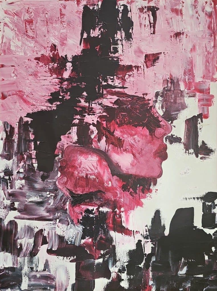 Coming Through. Painting on canvas. A work by Nur.