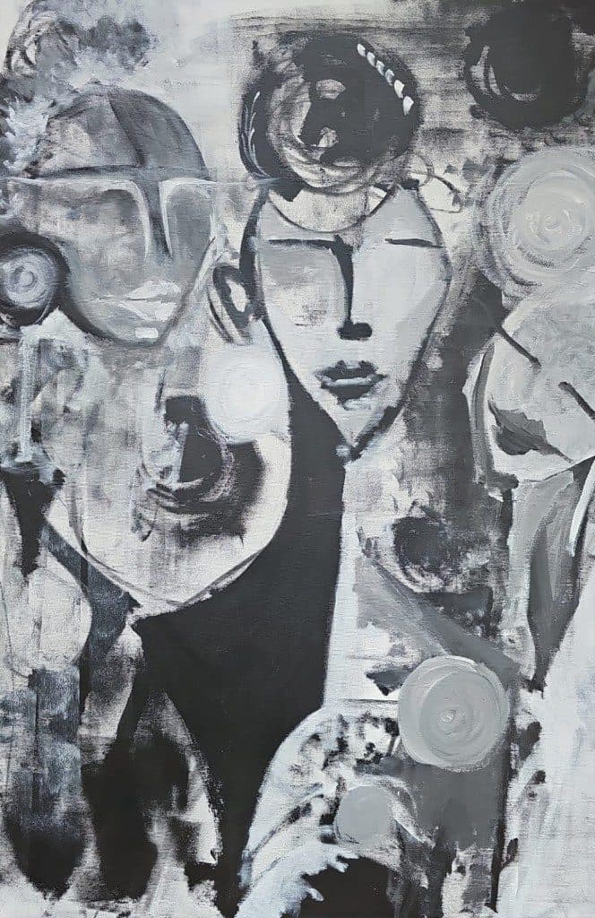 The Company. Drawing on paper. A work by Nur.