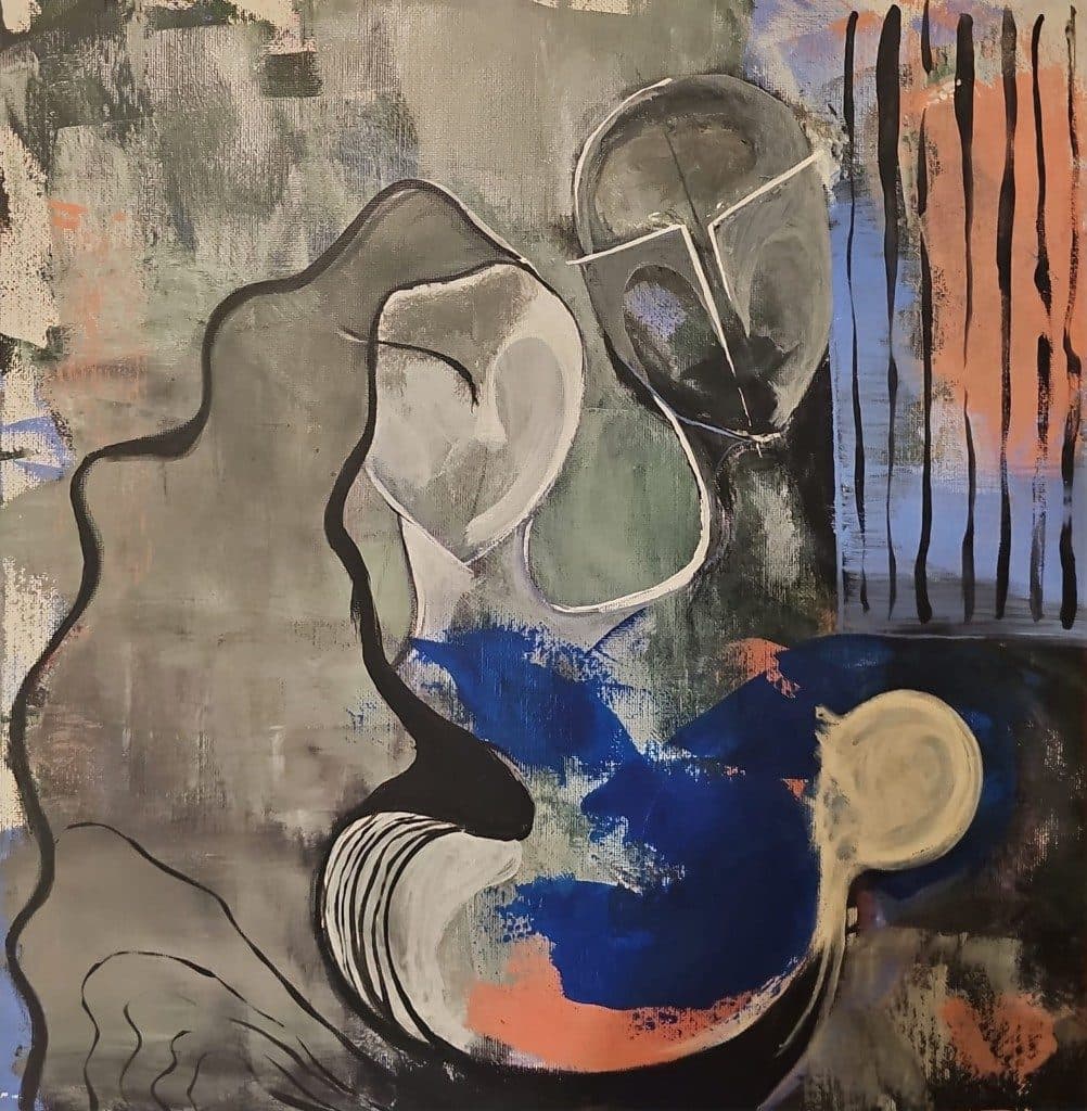 Approach. Painting on canvas. A work by Nur.